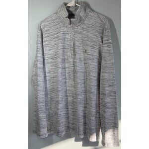 IZOD Advantage Mens Heather Gray Stretch 1/4 Zip Pullover Sweatshirt Size Large